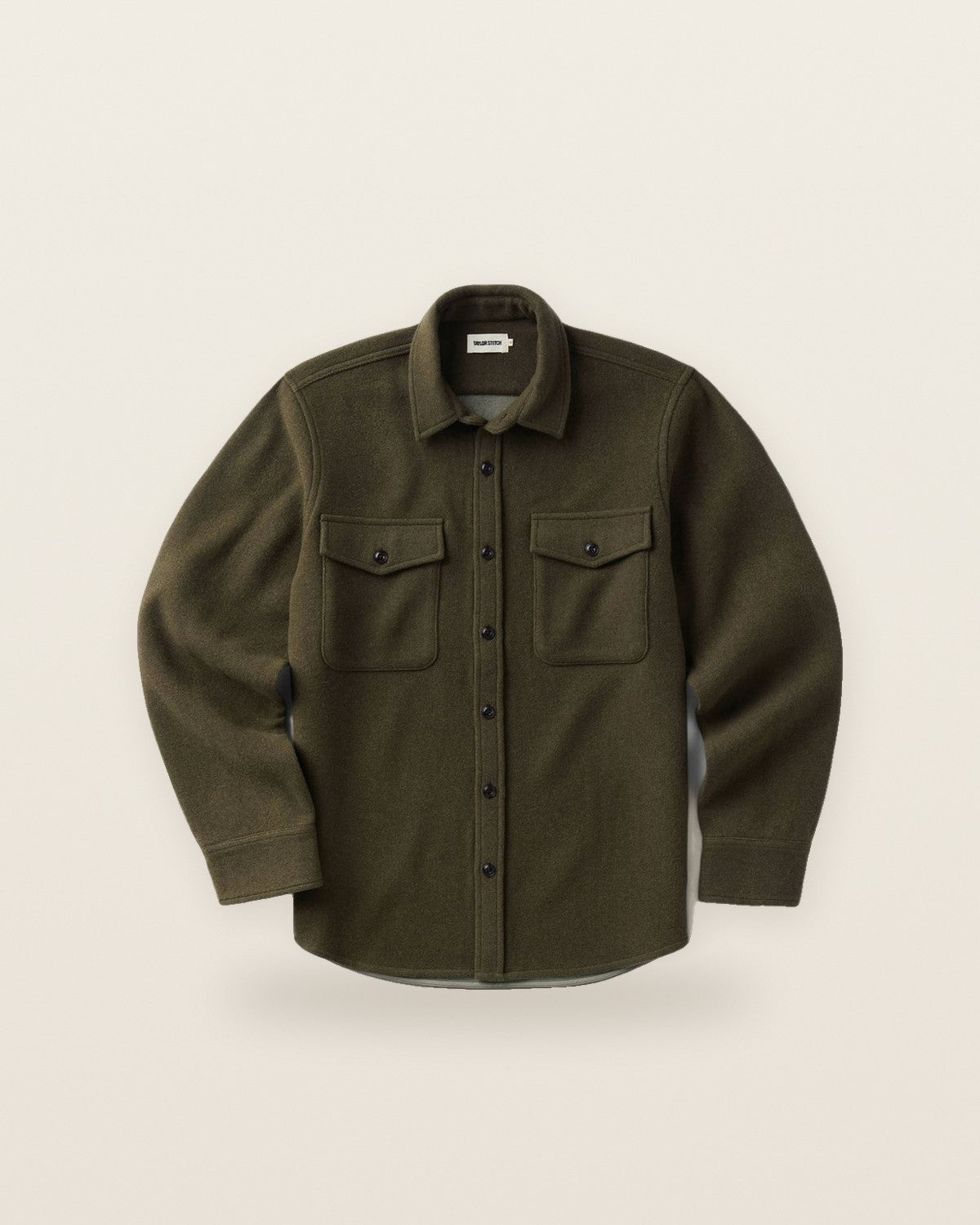 Taylor Stitch Maritime Shirt Jacket in Heather Olive Wool