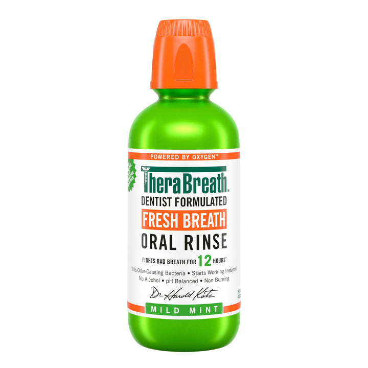 TheraBreath Fresh Breath Oral Rinse, Mild Mint, 16 oz