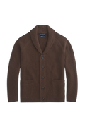 Mack Weldon Merino Fisherman Stitch Cardigan in Carob