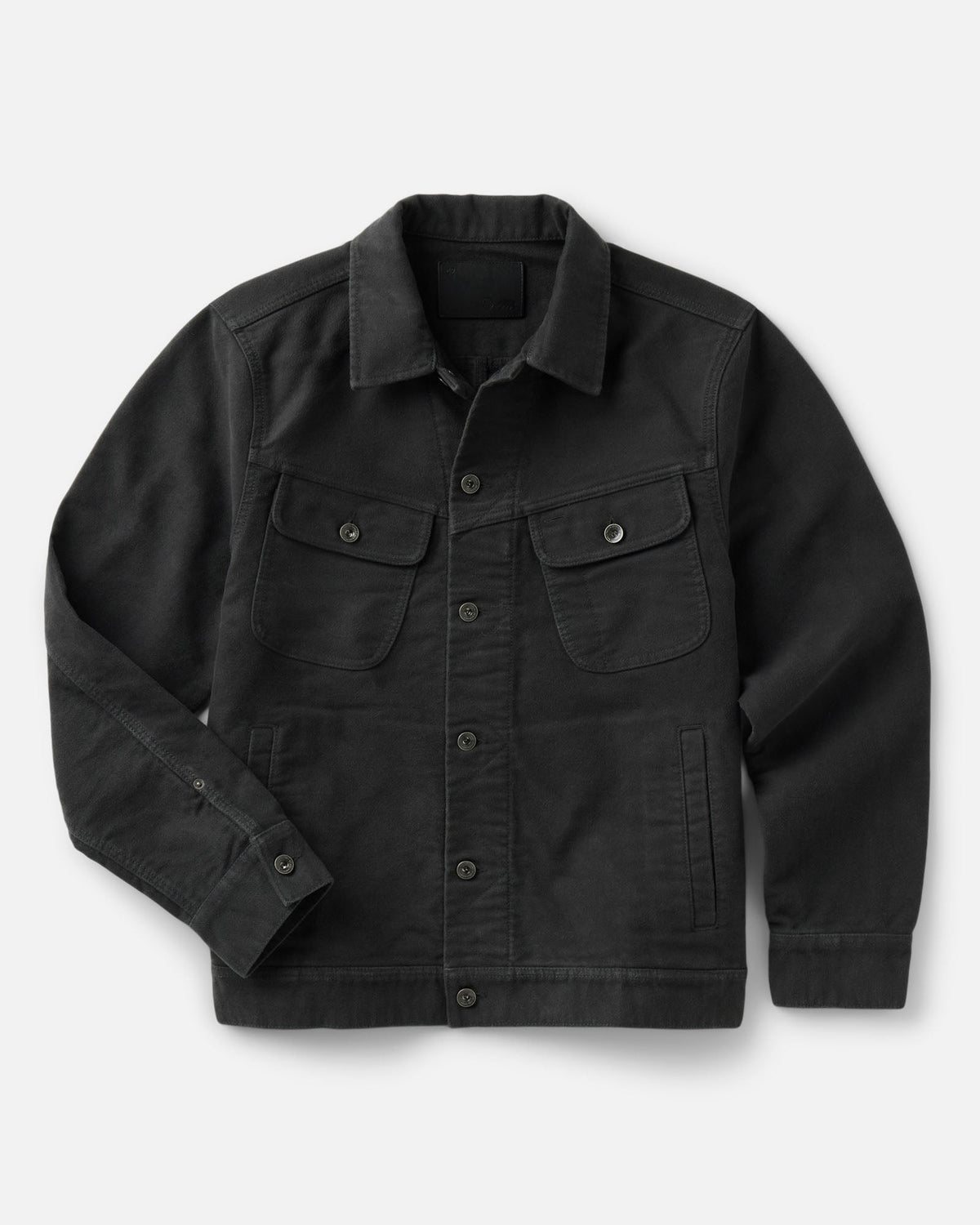 Taylor Stitch Long Haul Jacket in Faded Black Washed Moleskin