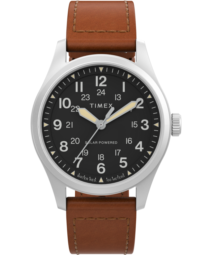 Timex Expedition Field Post Solar 36mm Leather Strap Watch