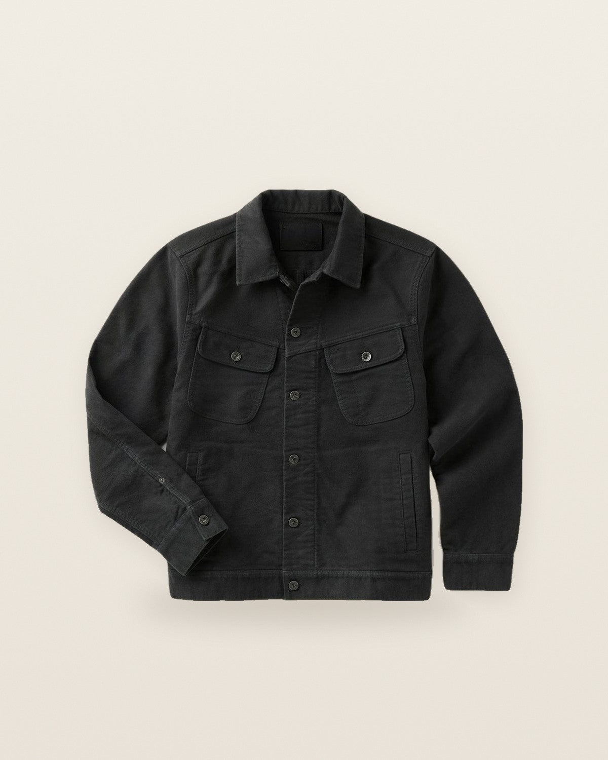 Taylor Stitch Long Haul Jacket in Faded Black Washed Moleskin